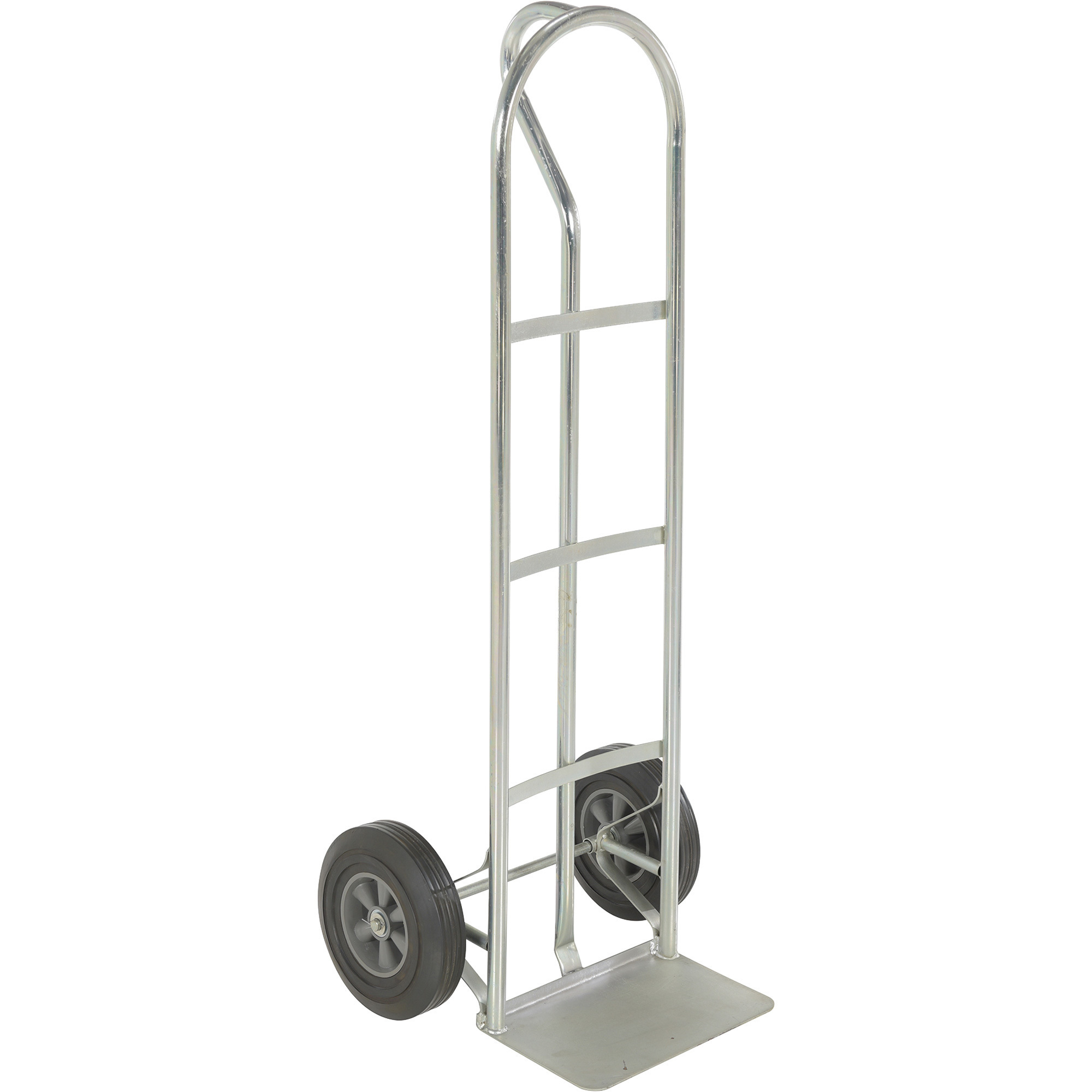 Vestil Galvanized Steel P-Handle Truck - 500-Lb. Capacity, 10in. x 2in. Hard Rubber Wheels, Model# SPHT-500S-HR